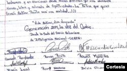 "Venezuela necesita juntos a los que luchamos, y en ocasiones desde aceras distintas, por una Venezuela nueva" dice el texto.