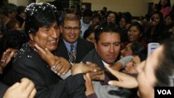 El presidente de Bolivia Evo Morales dijo después de votar que estaba seguro de su victoria.