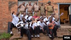 FILE - Members of the Prison Reform Band outside their makeshift recording studio at the Zomba maximum-security prison in eastern Malawi. (Credit: L. Masina/VOA)