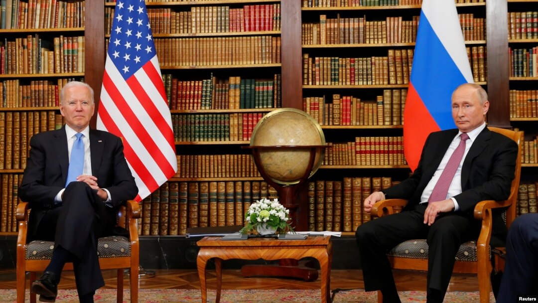 U.S. President Joe Biden and Russia's President Vladimir Putin meet at Villa La Grange in Geneva, Switzerland, June 16, 2021.