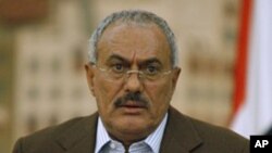Yemeni President Ali Abdullah Saleh during a media conference in Sana'a, March 18, 2011