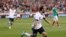FILE - United States' Landon Donovan celebrates his goal against Mexico during the second half of a World Cup qualifying soccer match.