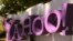 FILE - The Yahoo logo is shown at the company's headquarters in Sunnyvale, California.