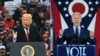 El presidente de Estados Unidos, Donald Trump, (I) y el ex vicepresidente Joe Biden (D), en una composición fotográfica del 30 de octubre de 2020. 