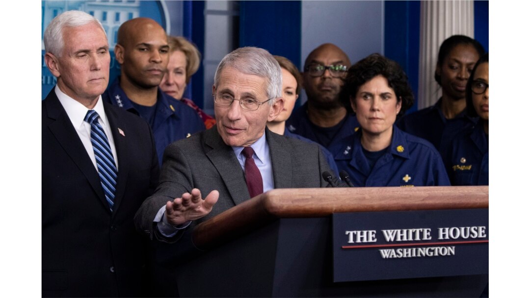 Dr. Anthony Fauci, director of the National Institute of Allergy and Infectious Diseases, speaks during a briefing about the coronavirus in the James Brady Press Briefing Room of the White House, March 15, 2020,