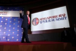도널드 트럼프 미국 대통령이 지난 2018 6월 싱가포르에서 첫 미북 정상회담에 이어 단독 기자회견을 했다.