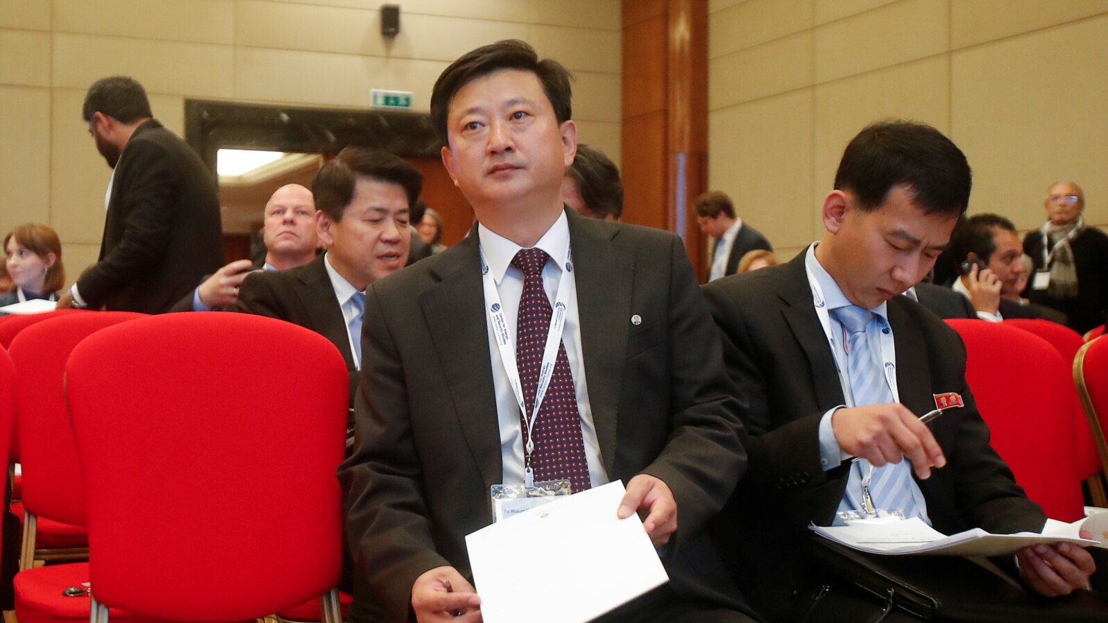 North Korean top diplomat Jo Chol Su attends the Moscow Nonproliferation Conference in Moscow, Nov. 8, 2019.
