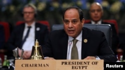 FILE - Egyptian President Abdel-Fattah el-Sissi attends a summit in the Red Sea resort of Sharm el-Sheikh, Egypt, Feb. 24, 2019. 