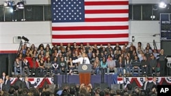 President Barack Obama outlines a plan to allow millions of student loan recipients to lower their payments and consolidate their loans to students and faculty at Auraria Events Center in Denver, October 26, 2011.