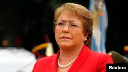 FILE - Chilean President Michelle Bachelet