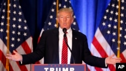 Republican presidential candidate Donald Trump speaks in Youngstown, Ohio, Aug. 15, 2016. 