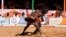 Traditional wrestlers fight during the National Sabre festival in Agadez, Niger, on December 31, 2023. Now in its 44th year, the National Saber event takes place this time under the banner "safeguarding the homeland."