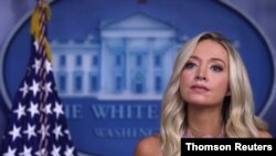 ARCHIVO - La secretaria de prensa de la Casa Blanca, Kayleigh McEnany, informó a los medios sobre la reacción a la nominación del presidente Trump al Premio Nobel de la Paz.
