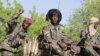 Des soldats tchadiens de la Force opérationnelle interarmées combattant les djihadistes de Boko Haram en patrouille à Monguno, au Nigéria, le 15 décembre 2019.