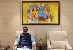 FILE - Ram Madhav, a senior leader in India's ruling Bharatiya Janata Party (BJP), poses after his interview with Reuters in New Delhi, India, July 10, 2019.