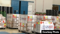 A humanitarian aid shipment from the United States to Pakistan is seen in this photo the U.S. embassy shared on Twitter. 