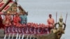 Thai oarsmen take part in Thailand's King Maha Vajiralongkorn's royal barge procession to mark his 72nd birthday, along the Chao Phraya River in Bangkok, Oct. 27, 2024. 