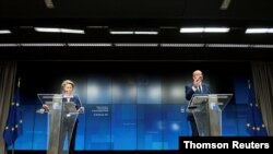 European leaders' and NATO Secretary General Jens Stoltenberg video conference on security and defense and on the EU's Southern Neighborhood in Brussels, 26 Feb 2021.