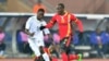 Les Braves Warriors de la Namibie se sont qualifiés pour les ¼ de finale du CHAN 2018, en battant jeudi 1-0 les Cranes ougandais au  Maroc, 18 janvier 2018. (Twitter/CAF)