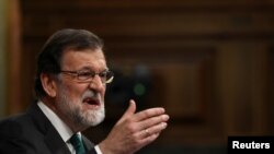 Le Premier ministre espagnol Mariano Rajoy au Parlement à Madrid, en Espagne, le 31 mai 2018. REUTERS / Sergio Perez 