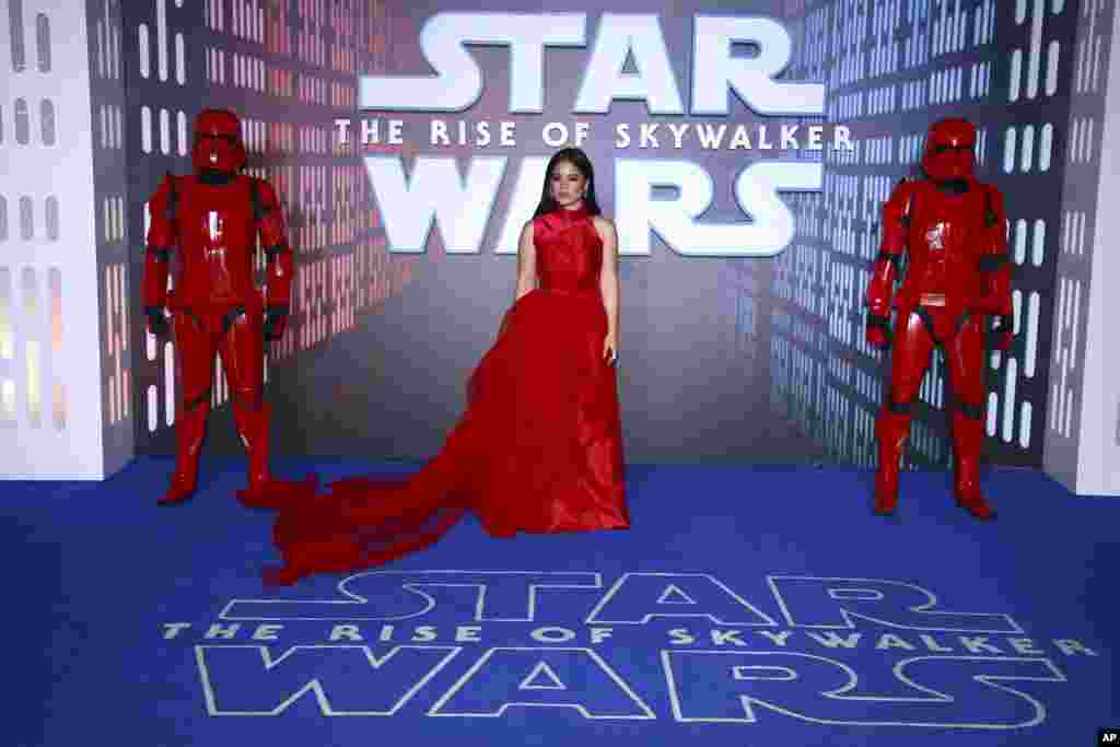 Actress Kelly Marie Tran poses for photographers upon arrival at the premiere for the film &quot;Star Wars: The Rise of Skywalker,&quot; in central London.