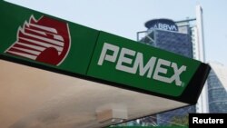 A Pemex gas station is seen in Mexico City, Mexico, Sept. 17, 2019. 