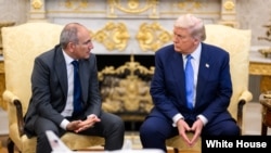 دونالد ترامپ، رئیس جمهوری آمریکا در کنار نیکول پاشینیان، نخست وزیر ارمنستان (کاخ سفید - آرشیو)