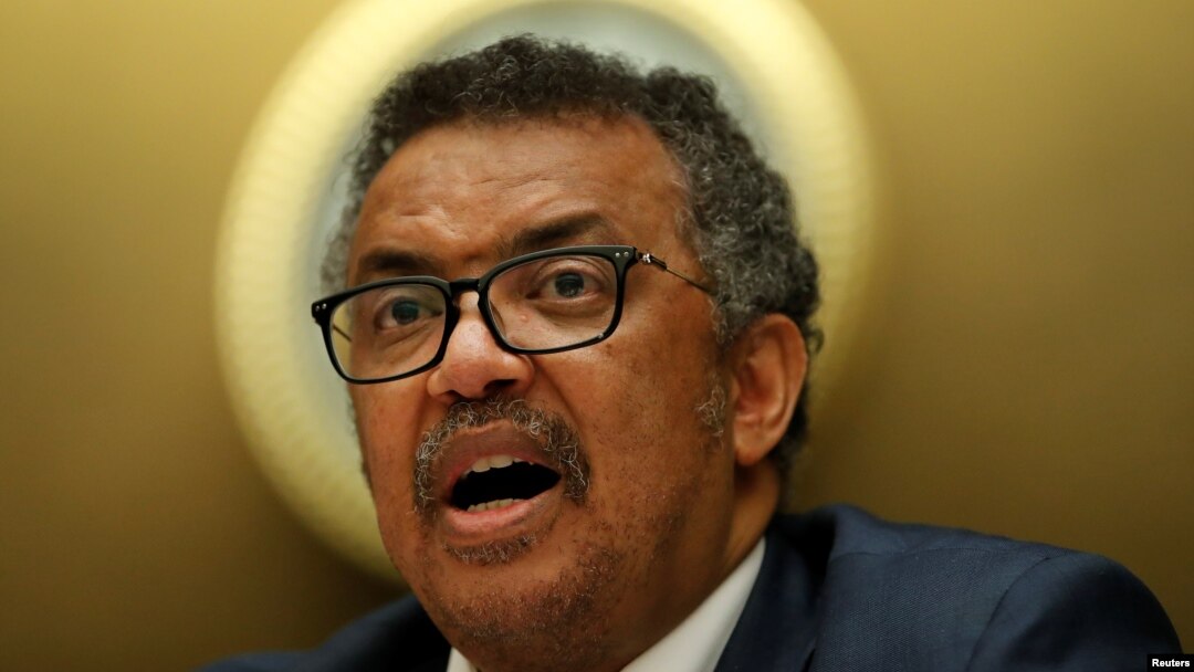 Tedros Adhanom Ghebreyesus, director general of the World Health Organization, attends a briefing for World Health Assembly delegates on the Ebola outbreak response in the Democratic Republic of the Congo at the United Nations in Geneva, Switzerland, May 23, 2018. The World Health Assembly ended May 26.