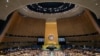 Myanmar's Minister of the Office of the State Counsellor Kyaw Tint Swe addresses the 74th session of the United Nations General Assembly at the U.N. headquarters Saturday, Sept. 28, 2019. (AP Photo/Jeenah Moon)