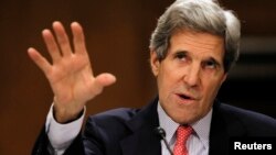 Ông Kerry nói rằng các cuộc tấn công và những chiến thuật vi phạm nhân quyền khác là 'không thể dung thứ được vì đường lối đó là thiển cận.' REUTERS/Jason Reed 