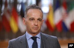 Menlu Jerman Heiko Maas di Brussels, 10 Mei 2021. (Foto: dok).