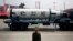 In this April 15, 2017 photo, a missile is paraded across Kim Il Sung Square during a military parade, in Pyongyang, North Korea.