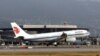 一架中国国际航空公司的空客飞机在法国尼斯机场降落。（资料照片）