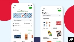 The Walgreens Instacart shopping app is seen in an illustration photo on two smartphone screens.