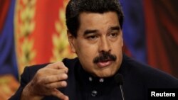 Le président vénézuelien Nicolas Maduro donne une conférence de presse à Caracas, le 22 août 2017. 