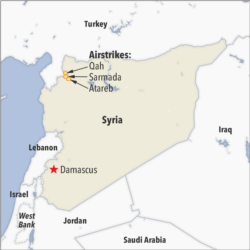 Russian airstrikes in western Syria
