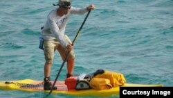 Shane Perrin will be competing on his custom stand up paddle board and he is the world record holder for most miles traveled by SUP in 24 hours (more than 160 km). (Image Credit: VerticalOar.com)