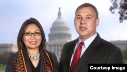 A screenshot of a greeting video on YouTube of US Ambassador to Cambodia, William Heidt, with his Cambodian wife. 