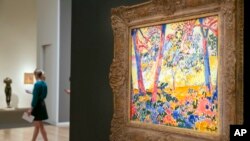 Maurice Vlaminck's “Underbrush” is displayed during the spring auction preview at Sotheby's, in New York, March 29, 2016.