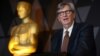 Presiden Motion Picture Academy John Bailey berbicara pada resepsi nominasi Film Berbahasa Asing di Beverly Hills, California, 2 Maret 2018.