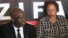 ZIFA president Felton Kamambo and Board member, barbara Chikosi.