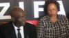 ZIFA PRESIDENT FELTON KAMAMBO AND BOARD MEMBER BARBRA CHIKOSI.j