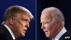 El presidente Donald Trump (izq) y el exvicepresidente Joe Biden se enfrentan en las urnas el martes, 3 de noviembre de 2020, en unas elecciones que podrían marcar un asistencia de votantes sin precedentes.