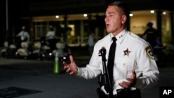 FILE - Hillsborough County, Fla., Sheriff Chad Chronister speaks to the media on the first day of school in Riverview, Fla., Aug. 10, 2021. On Dec. 3, 2024, Chronister withdrew his name from consideration to run the Drug Enforcement Administration.