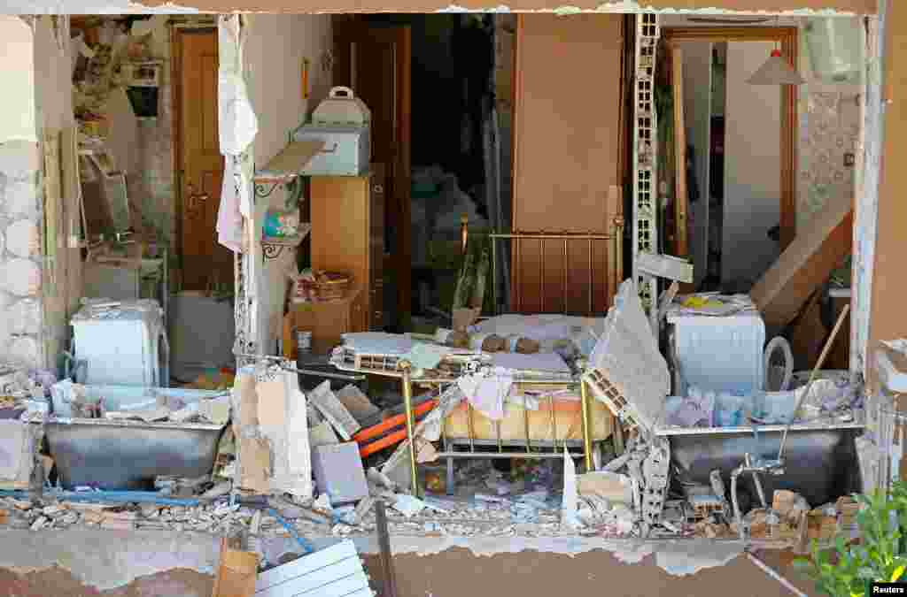 The interior of an house is seen in Amatrice, following an earthquake, central Italy, Aug. 25, 2016.