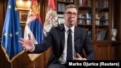 Predsednik Srbije Aleksandar Vučić tokom intervjua za agenciju Rojters