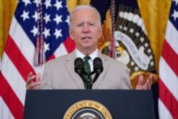 President Joe Biden speaks about the July jobs report during an event in the East Room of the White House, Friday, Aug. 6, 2021, in Washington. (AP Photo/Evan Vucci)