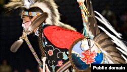 Pow wow dancer performing at the Smithsonian's National Museum of the American Indian National Pow Wow, Washington, D.C., August 11, 2007