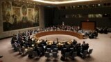 FILE - The United Nations Security Council votes to approve a resolution at U.N. headquarters in New York, July 20, 2015. On Wednesday the body backed renewing sanctions against South Sudan’s leaders for another year.