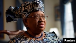 Incoming World Trade Organization President (WTO) Ngozi Okonjo-Iweala speaks during an interview with Reuters in Potomac, Maryland, Feb. 15, 2021.